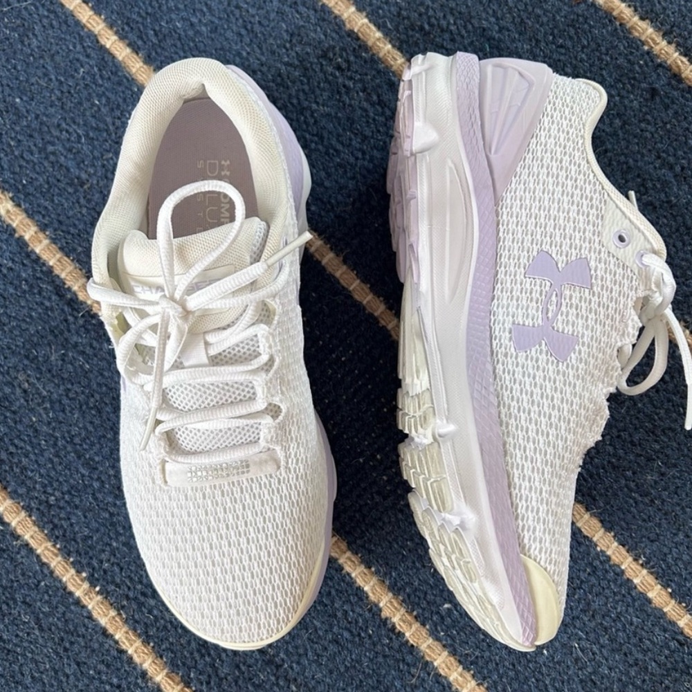 Under Armour White and Light Purple Sneakers